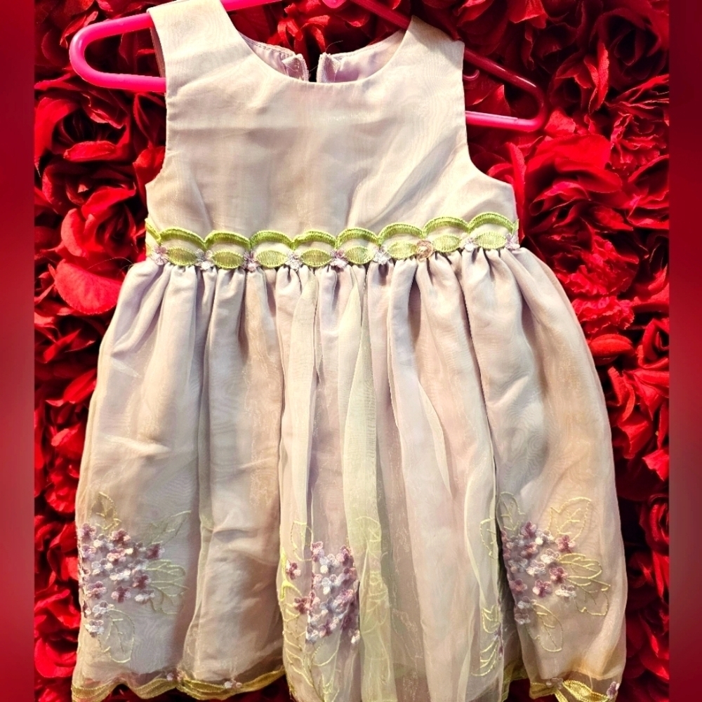 Toddler Celadon & Lavender Dress size 24 months